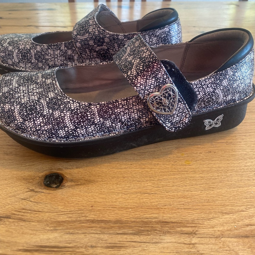 Alegria Mary Jane Shoes Black White Pattern Women’s 10 New - Picture 3 of 11